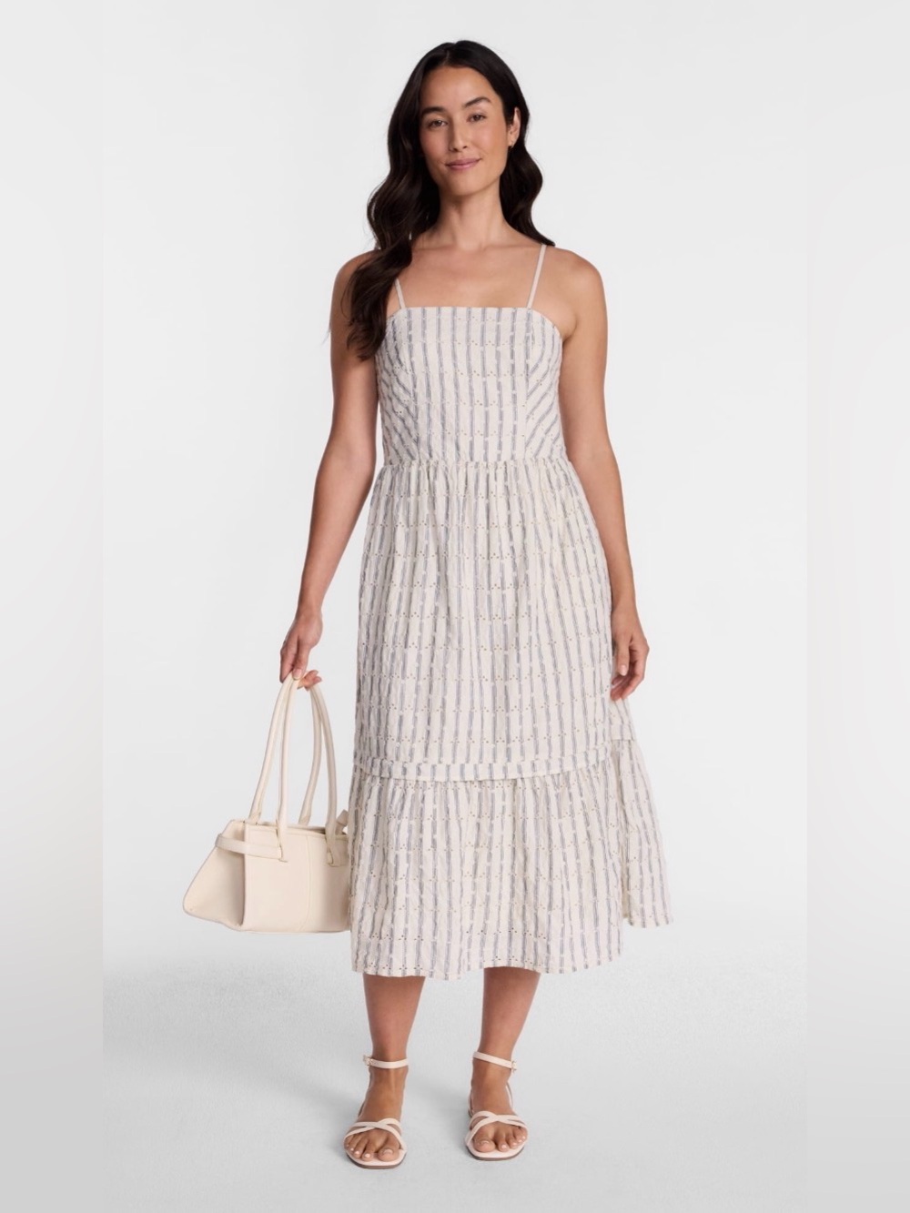 Time and Tru Women’s Sleeveless Eyelet Cotton Midi Dress